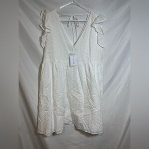 Jessica Simpson Cream Ruffle Mini Dress